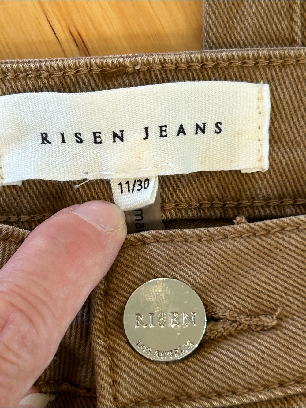 NWT Risen Cocoa Brown High Rise Raw Hem Slit Straight Juniors Jeans - Picture 4 of 16